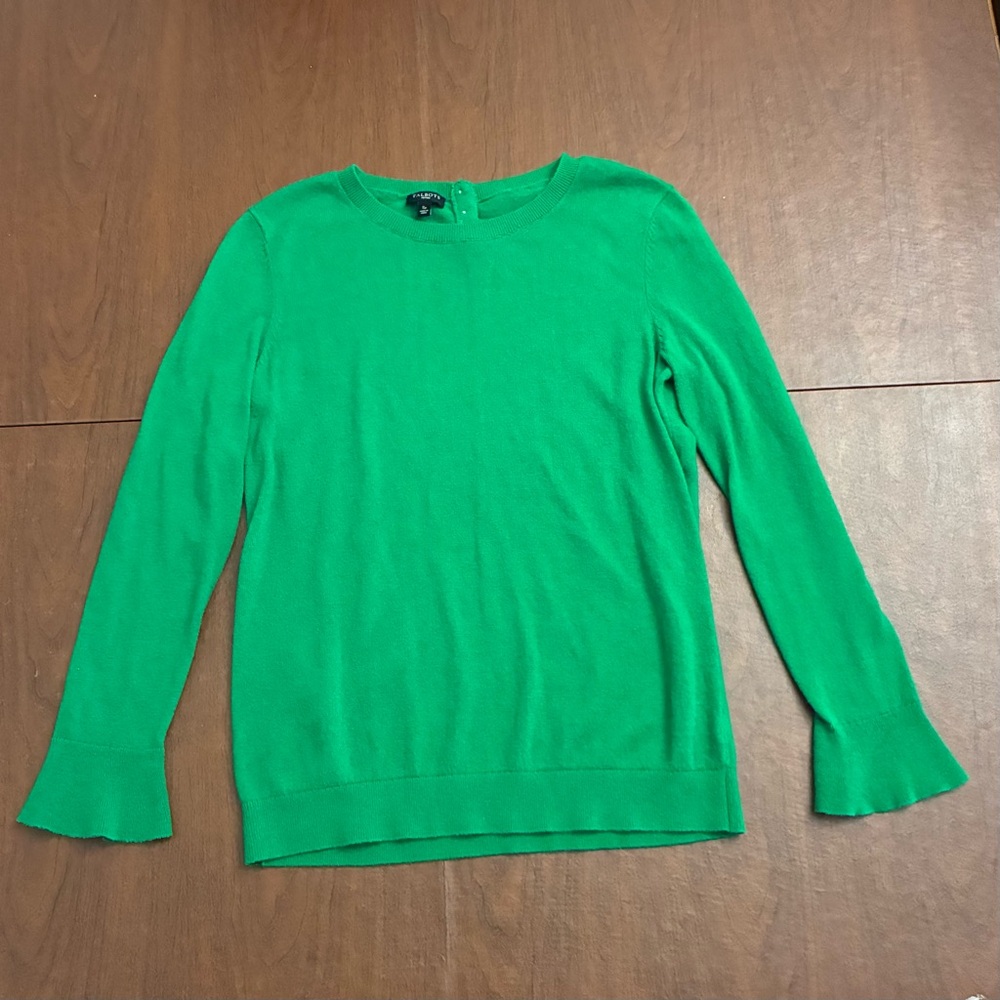 Talbots Vibrant Green Cashmere Blend Pullover Blouse Women’s Small Petite